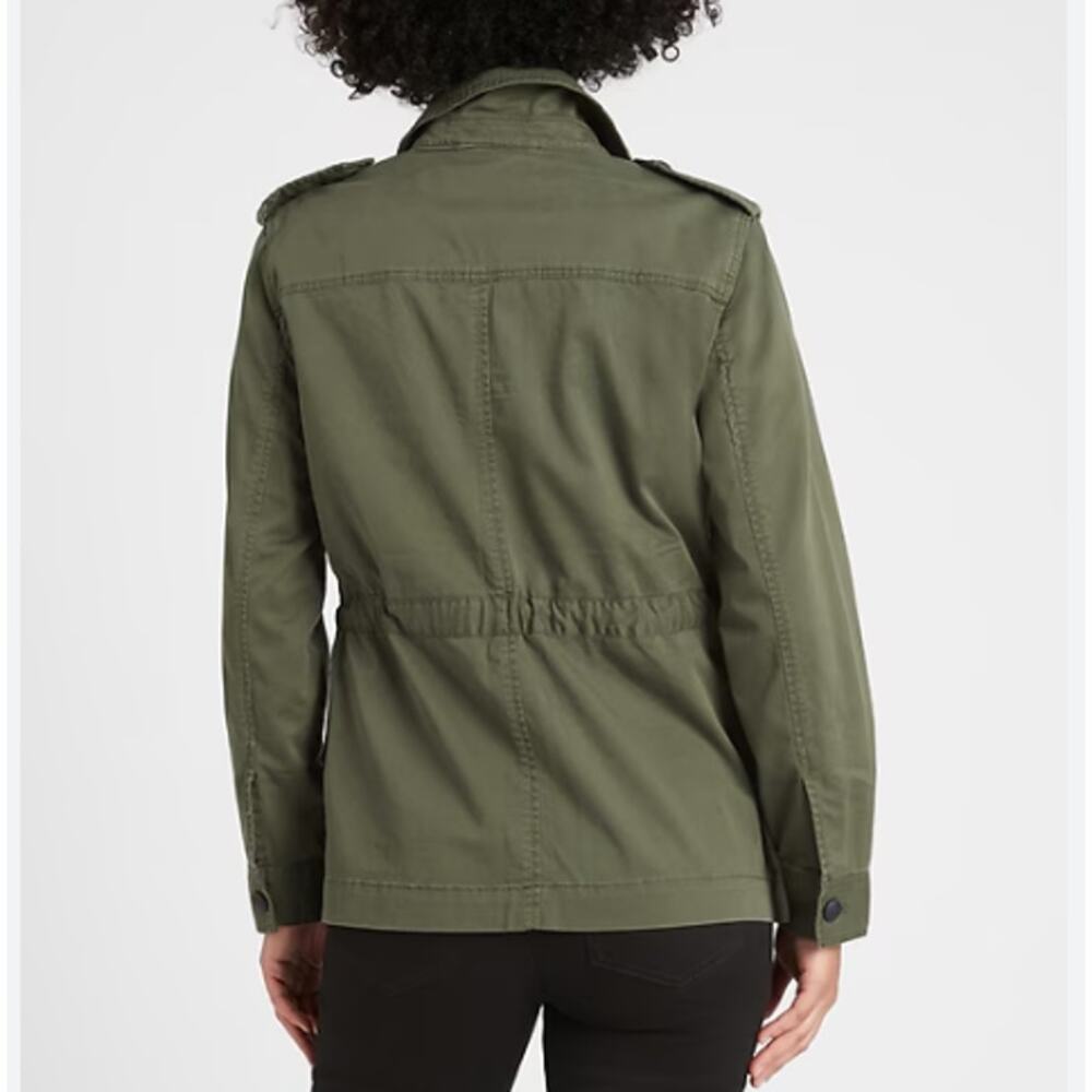 Banana Republic Women's Medium Green Twill Utility Jacket - Picture 3 of 8